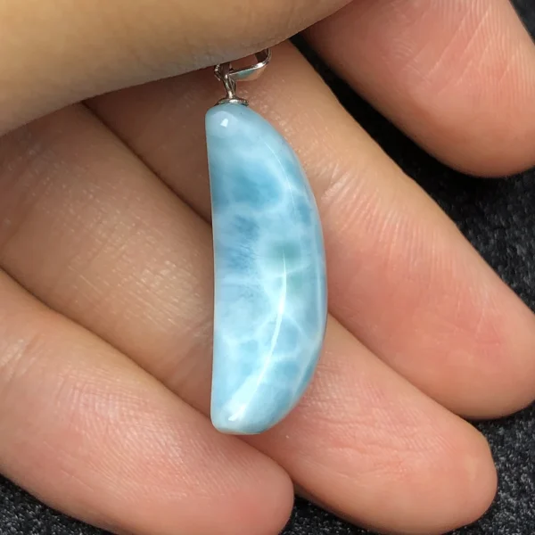 Pendentif Larimar Croissant